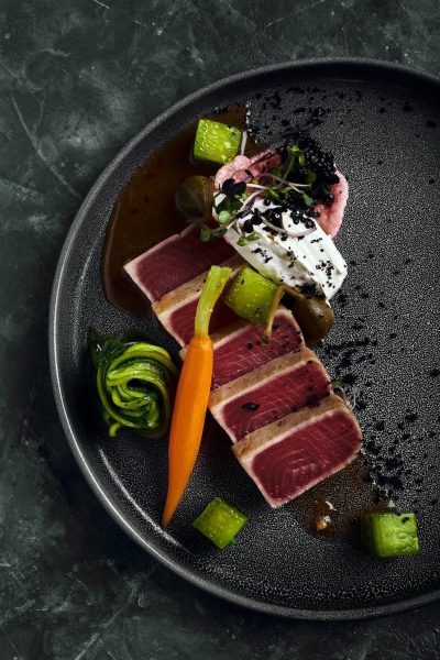 entrée tataki de thon traiteur mariage pays basque